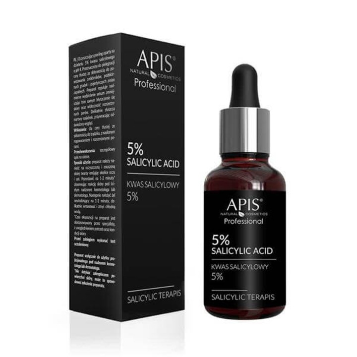 Lotiune de fata Apis - Salicylic Terapis 5% Acid Salicilic, 30 ml, pentru ten cu imperfectiuni, fluid, universal
