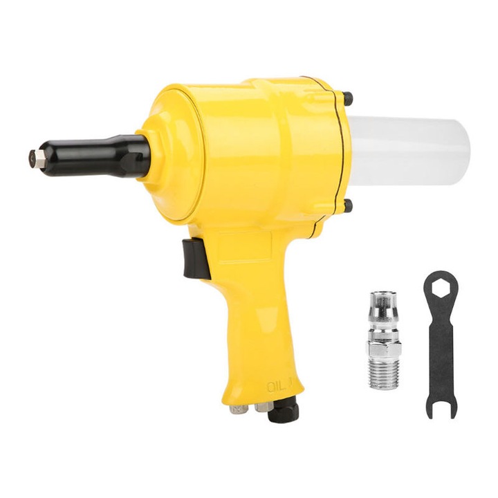 Pistol pneumatic de nituit KP-705P, 2.4-4.8mm, forta mare de tragere, galbena, dimensiuni 19x20cm