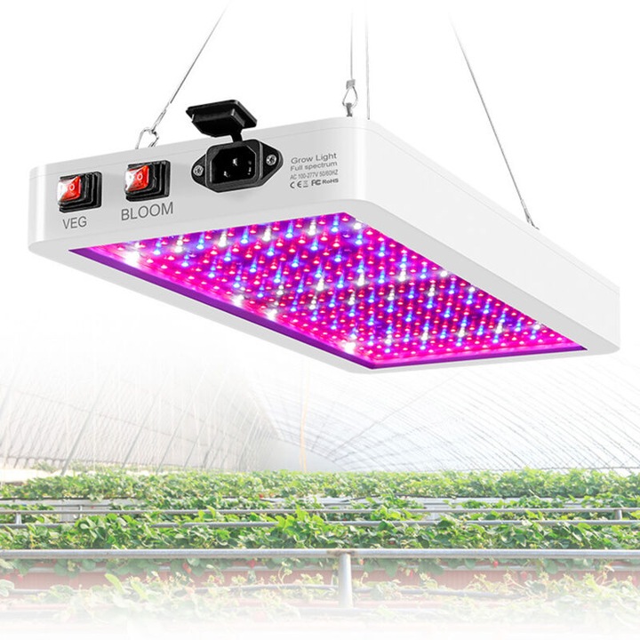 Lumina LED pentru plante, multicolor, 216 LED-uri, impermeabila, 40x200x315mm, 2 moduri