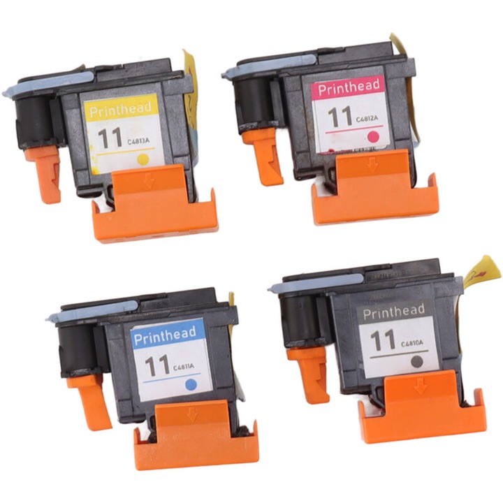 Set 4 Cartuse Imprimante pentru HP Designjet 100, 110, 111, 500, 510, 800, 813, 850, Magenta, Negru, Cyan, Galben