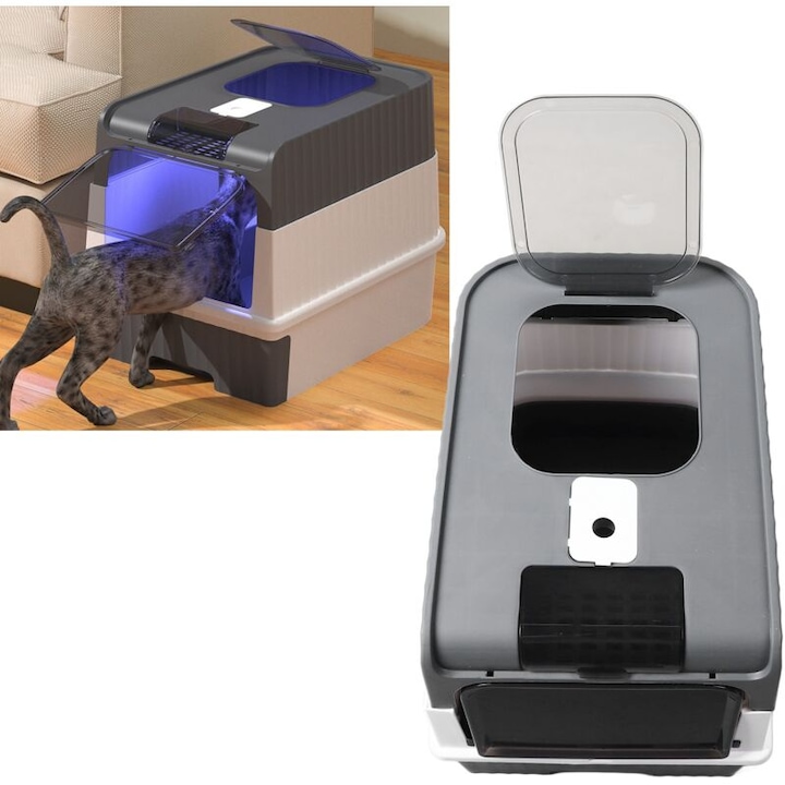 Litiere pentru pisici, design cu sertar, control al mirosului, dimensiune extra mare, multicolor