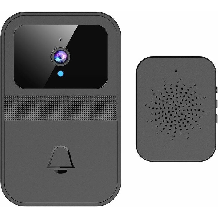 Camera video sonerie wireless, doua cai de comunicare, viziune nocturna, alimentare cu baterii, instalare usoara