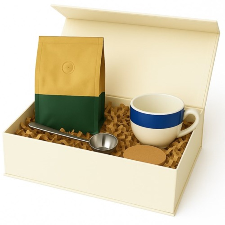 Cutie magnetica NEOPAK, pentru cadouri si cosmetice, dreptunghiulara, 360x260x150 mm, Crem, pliabila