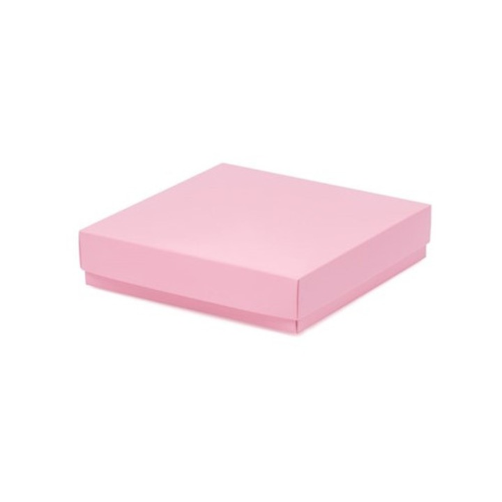 Cutie NEOPAK pentru cadouri, patrata, 180x180x40mm, roz, laminata