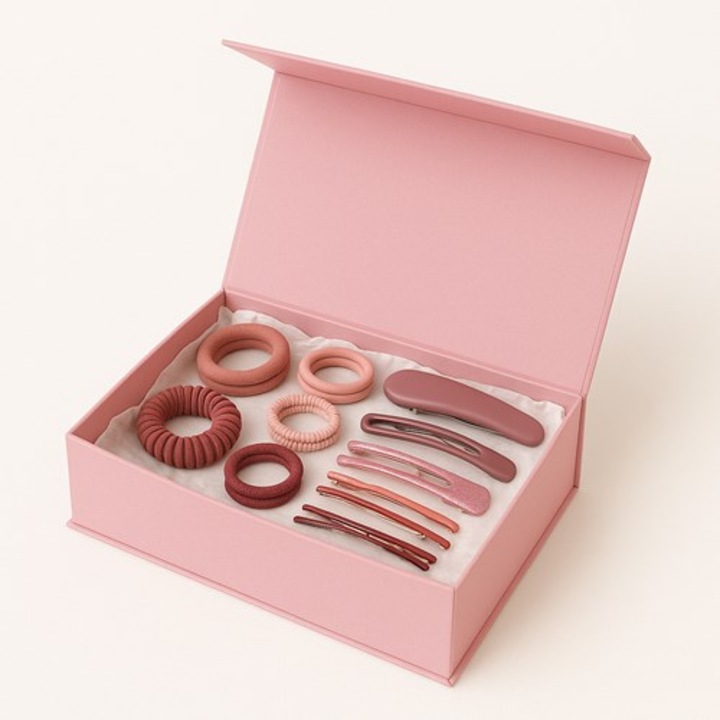 Cutie NEOPAK de cadou, dreptunghiulara, 220x160x80 mm, Roz, cu inchidere magnetica, din carton rigid