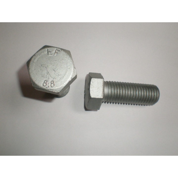 Set suruburi cap hexagonal, DIN 933 grupa 8.8 ZN, M24x65, 25 bucati