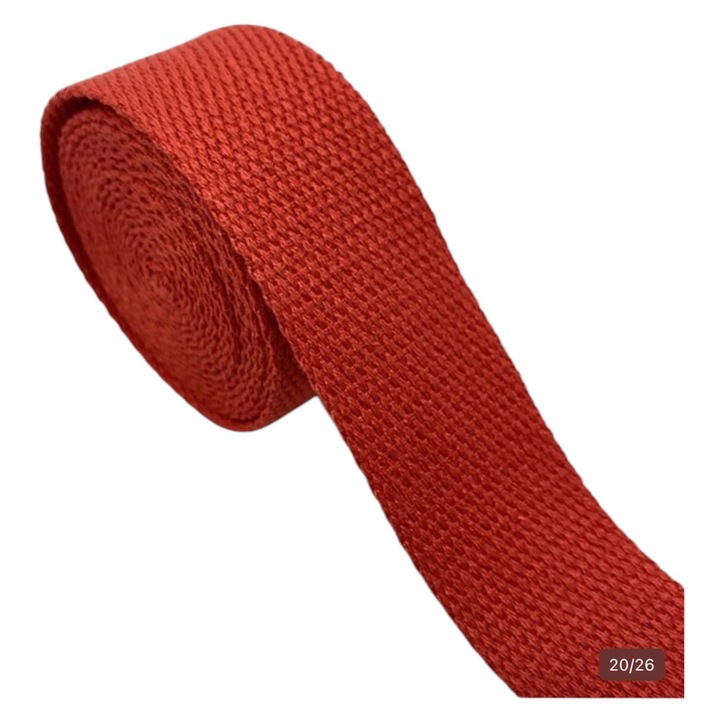 Curea textilă roșie, 2.5mm, 180cm