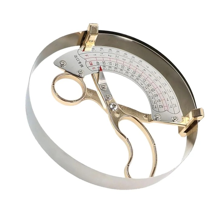 Fejméretmérő kalapokhoz és sapkákhoz, Philipp, arany fém, mérési tartomány 49-62 cm, könnyen szállítható