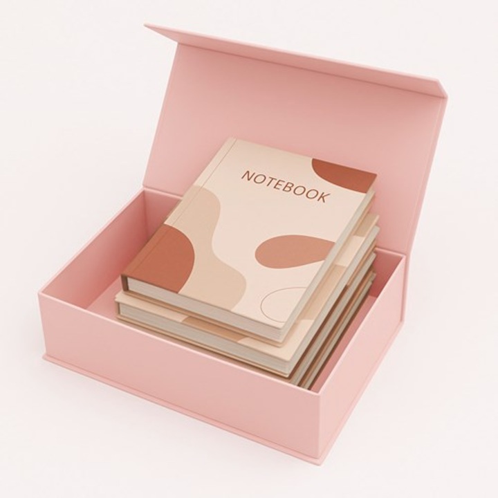 Cutie magnetica NEOPAK, Dreptunghiulara, 350x250x100mm, Roz, din carton