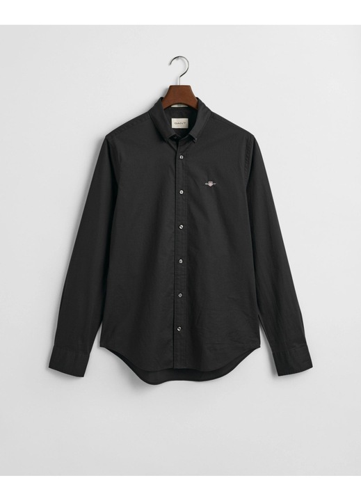 Férfi ing, Gant, Pamut, Hímzett logó 2701, Fekete, S