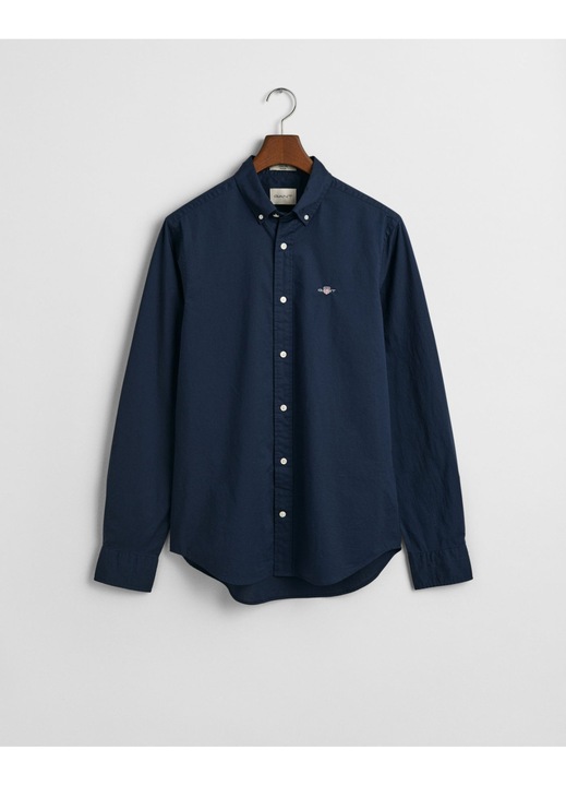 Férfi ing, Gant, Pamut, Hímzett logó 2701, Tengerészkék, S