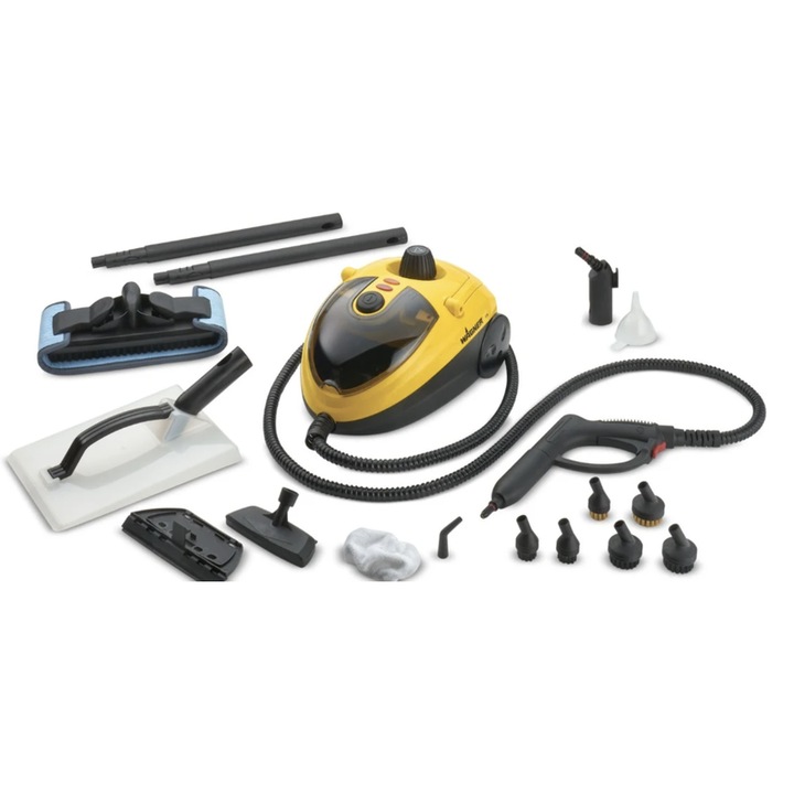 Aparat de curatat cu aburi, curatitor cu aburi, Wagner, 1500 W, 1.2 litri, furtun 2.4 m, 40 min per rezervor, 9 min preincalzire, 230V, 5.6 kg, 3.5 BAR, 52 x 32 x 28 cm, 1.8 m cablu