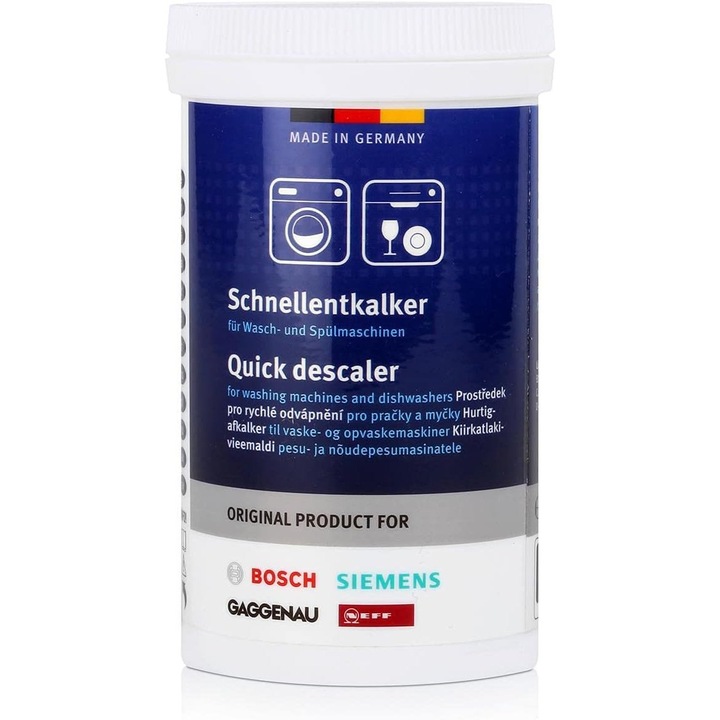 Vízkőoldó oldat, por, Bosch Quick Descaler 00312340, Mosógéphez és mosogatógéphez, 250 g