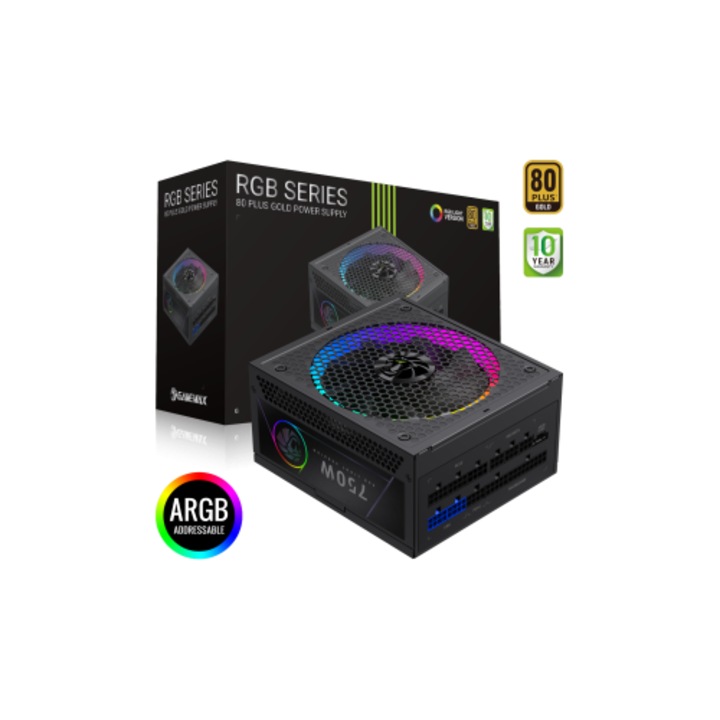 Sursa Gamemax RGB 750G 750W Gold Full Modular Negru