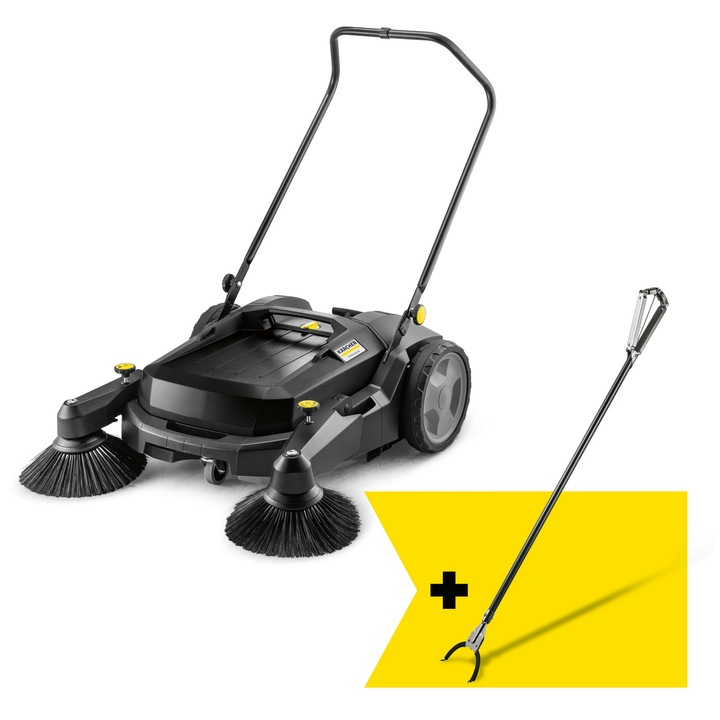 Masina profesionala de maturat manuala Karcher Professional KM 70/20 C 2SB Go!Further, 20 l recipient, 480 mm latime lucru, capacitate maxima lucru 3920 m²/h, maner pliabil, valt principal de maturare reglabil, filtru pentru praful fin