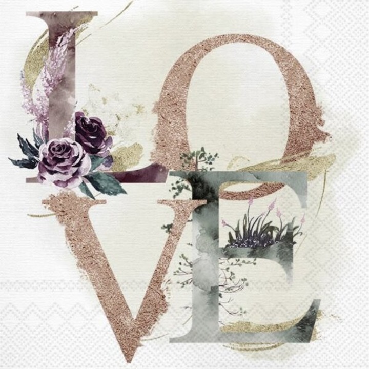 Set servetele de hartie IHR CH16 25cm, design dragoste, pentru decoratiuni de nunta