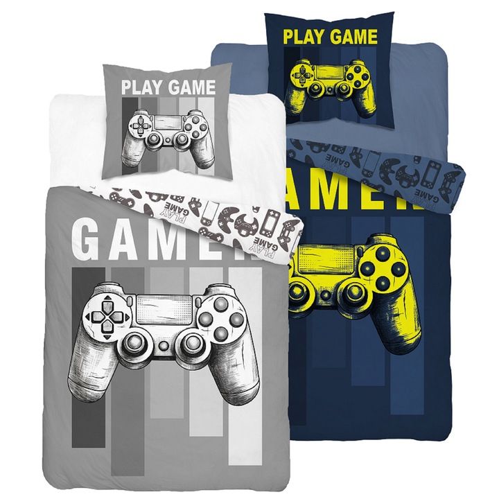 Detexpol ágynemű, 140x200cm szett, 100% pamut, sötétben fluoreszkáló hatással, cipzárral