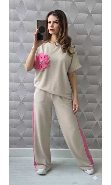 Compleu cu mânecă scurtă, Glory, bej, mărime universală