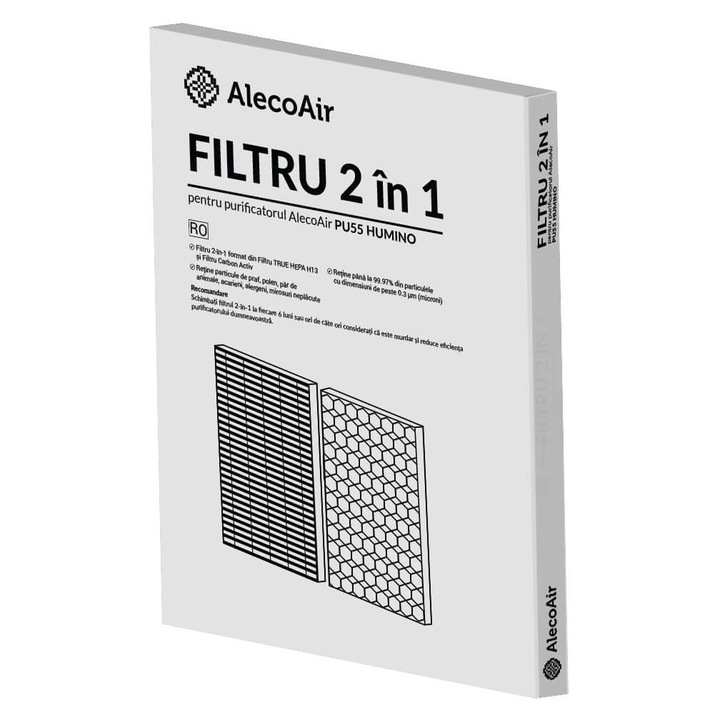 Filtru 2 in 1 TRUE HEPA si Carbon Activ compatibil cu purificatorul 2 in 1 PU55 Humino