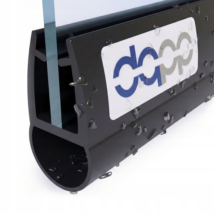 Uszczelca neagra pentru cabina de dus, DQ-PP, 170cm, 4-6mm, rezistenta la apa, montaj rapid