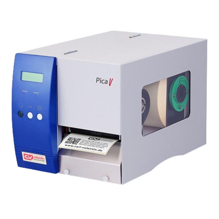 Imprimanta termica Carl Valentin Pica V 108 / 12, 300 dpi, Direct Thermal & Thermal Transfer, 350 x 230 x 230 mm, gri-albastru