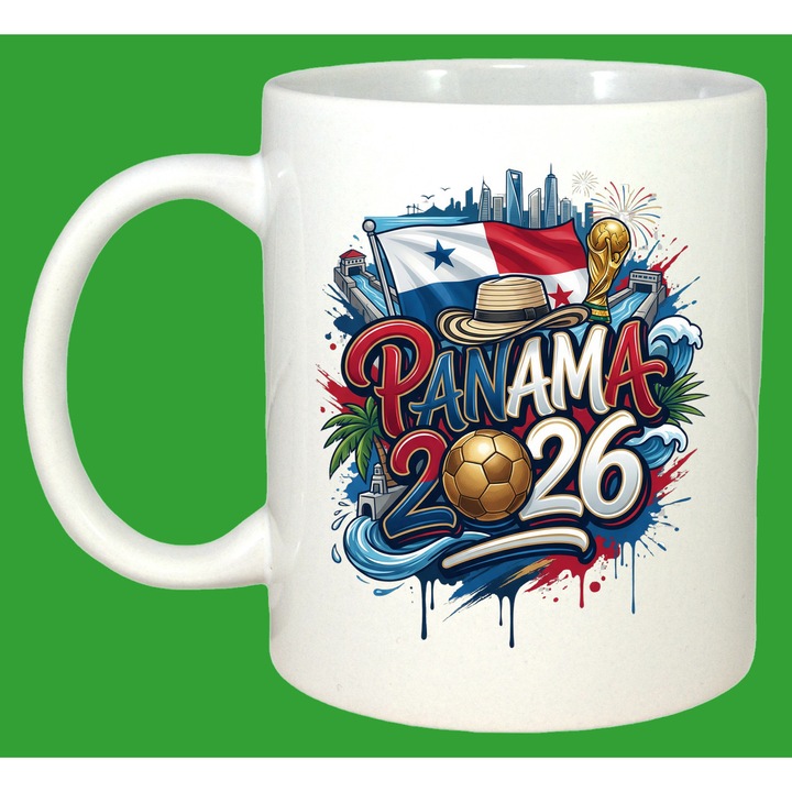 Cana Panama World Cup 2026 Fifa, Cadou, Sarbatori, Cri-Flo, Culoare Alb, 330 ml