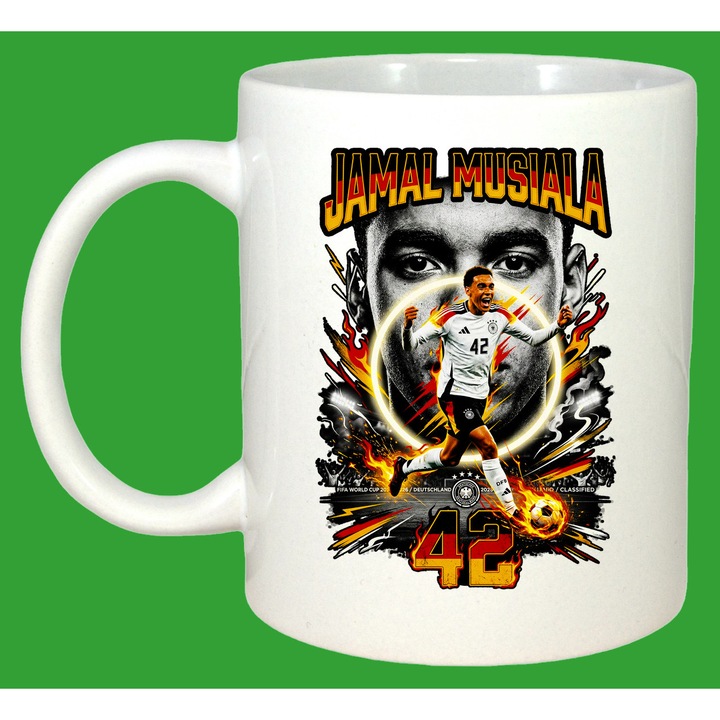 Cana Jamal Musiala Germany World Cup Fifa 2026 V2, Cadou, Sarbatori, Cri-Flo, Culoare Alb, 330 ml