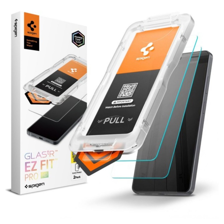 Set 2 x Folie Sticla Spigen Compatibila Cu Samsung Galaxy S26 ULTRA, Montaj Usor Cu Aplicator, Transparenta