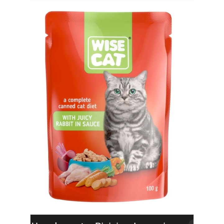 Мокра храна за котки със заек в сос 100гр x24бр