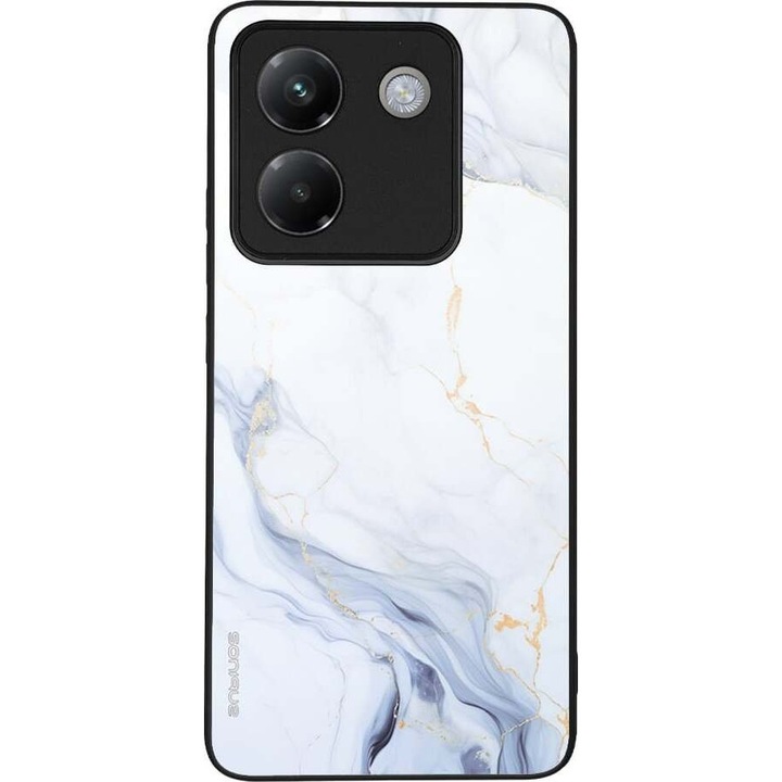 Husa telefon Sonique Marble Series pentru Xiaomi Poco M7 Pro 5G, alb, silicon, design modern, protectie antisoc