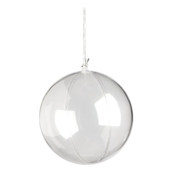 Set de 10 mingi plastice transparente pentru decorare, 10cm