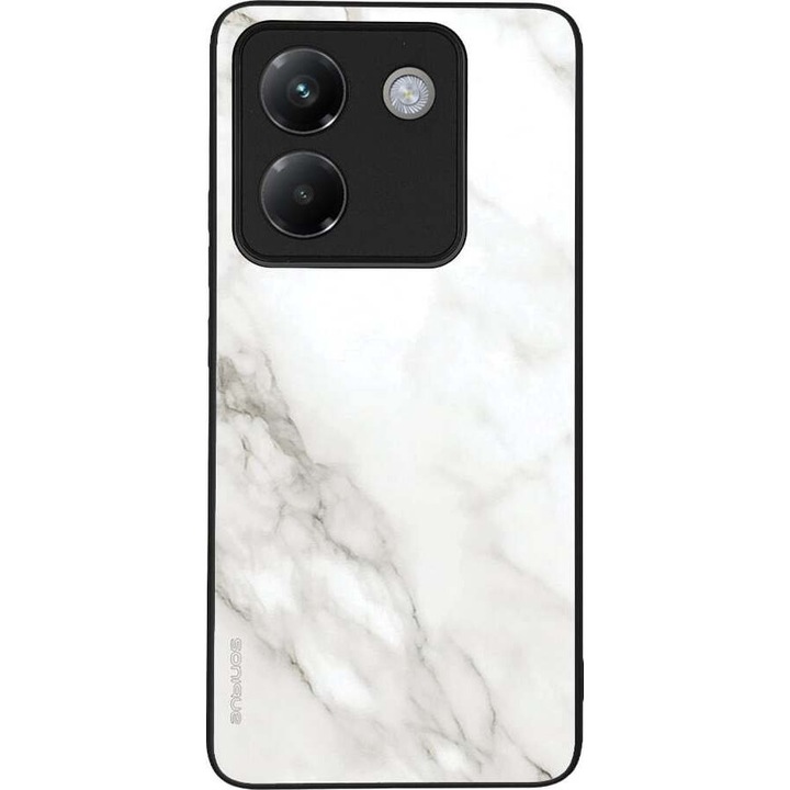 Husa telefon Sonique Marble Series pentru Xiaomi Poco M7 Pro 5G, alb, silicon, design modern, protectie antisoc