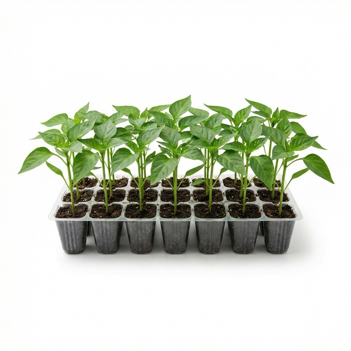 Set 20 rasaduri profesionale ardei gras galben Daciana F1, productie ridicata, pentru solar si camp