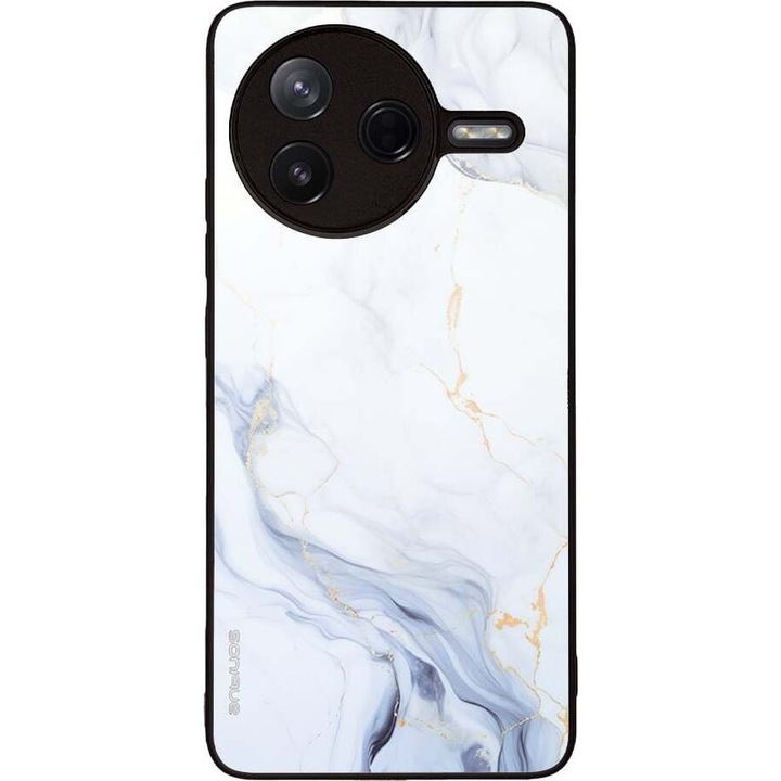 Husa telefon Sonique Marble Series pentru Xiaomi Poco F7 Pro 5G, alb, silicon, design modern, protectie antisoc
