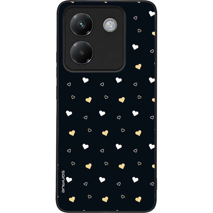 Husa telefon Sonique Heart Series, pentru Xiaomi Poco M7 Pro 5G, silicon, antisoc, neagra