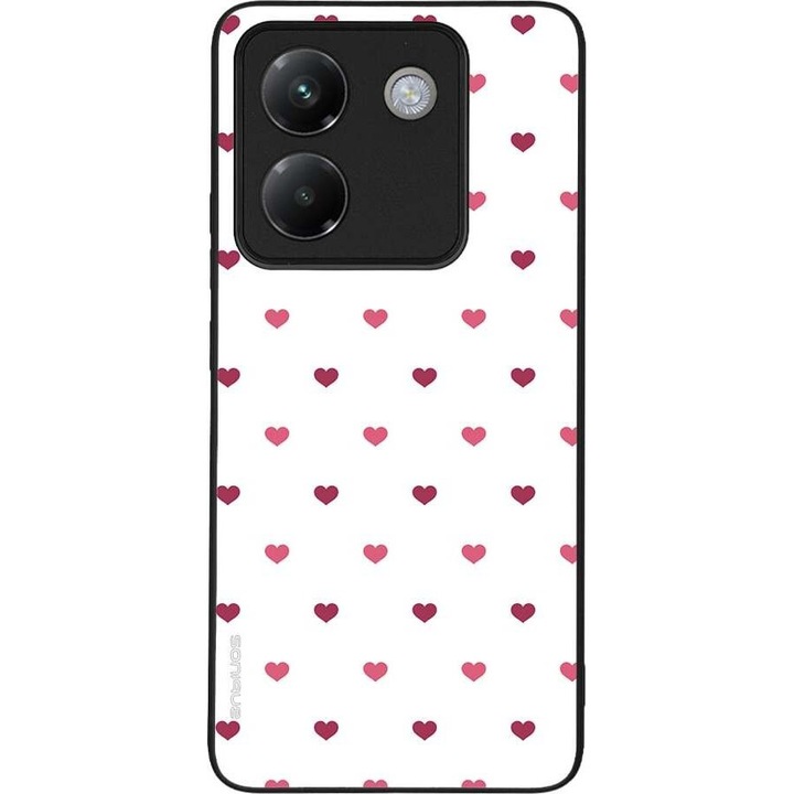 Husa telefon Sonique Heart Series pentru Xiaomi Poco M7 Pro 5G, alb, silicon, antisoc, design modern