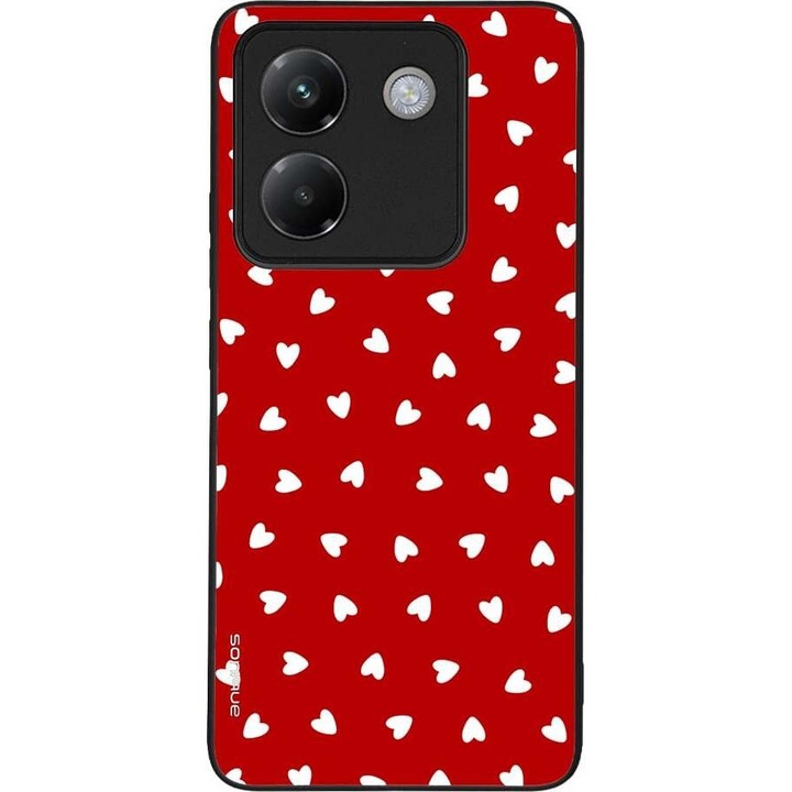 Husa telefon Sonique Heart Series, rosie, pentru Xiaomi Poco M7 Pro 5G, silicon, design modern, protectie antisoc.