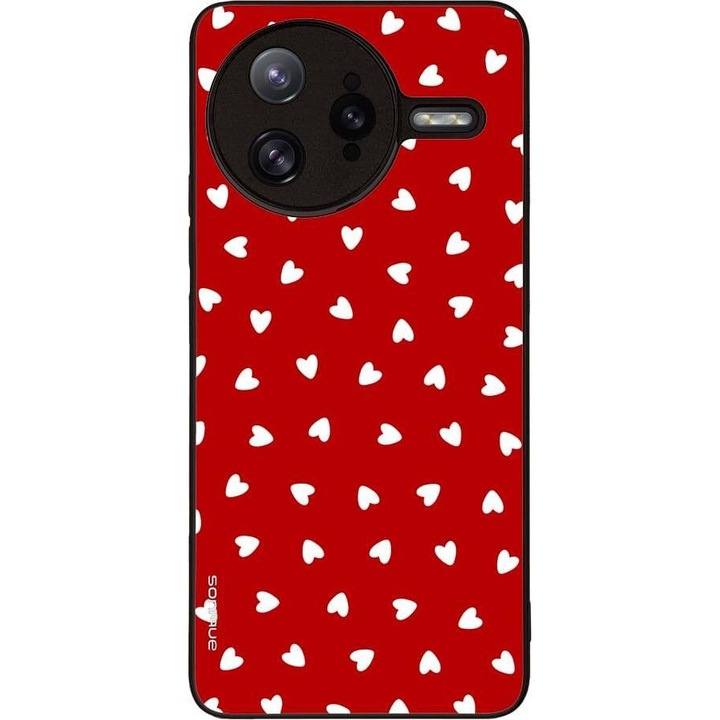 Husa telefon Sonique Heart Series, rosie, pentru Xiaomi Poco F7 Ultra 5G, silicon, antisoc, design modern