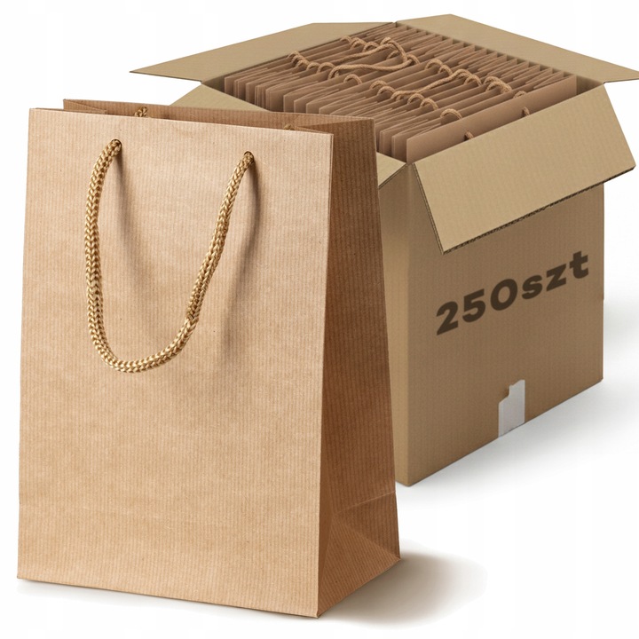 Torca de hartie, Allbag, 17x7x21cm, brun, 130g/m2, set 250 bucati