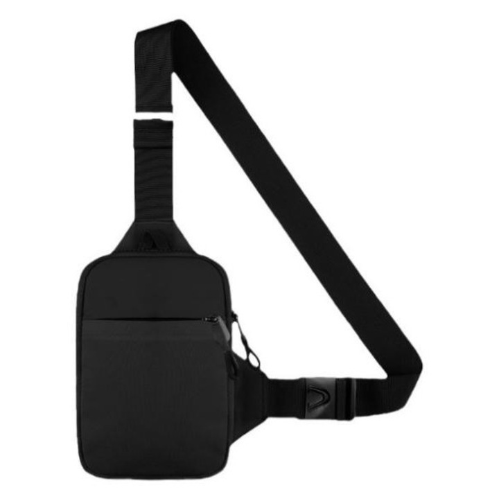 Válltáska, Crossbody, Nylon, Állítható pántok, Alkalmi üzleti viselethez megfelelő, Fekete