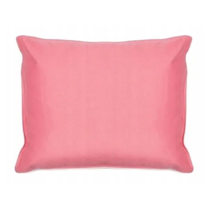 Inlet Perna, KONEY, Bumbac Andrychów 100%, Tesatura Densa Si Cerata Pentru Retinerea Umpluturii, Finisaj Cu Pasoal Alb Si Cusatura Dubla, Rezistent Si Catifelat, Ideal Pentru Puf, Pane Sau Umplutura Siliconica, 70x80 cm, Roz