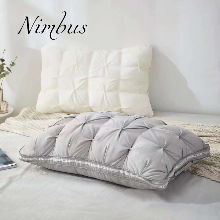 Perna Microgel Pufoasa 50x70 cm (Nimbus), 1250g, Fermitate Soft, Hipoalergenica, Lavabila, Gri