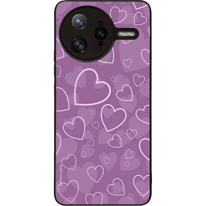 Husa telefon Sonique Heart Series pentru Xiaomi Poco F7 Ultra 5G, silicon, antisoc, violet