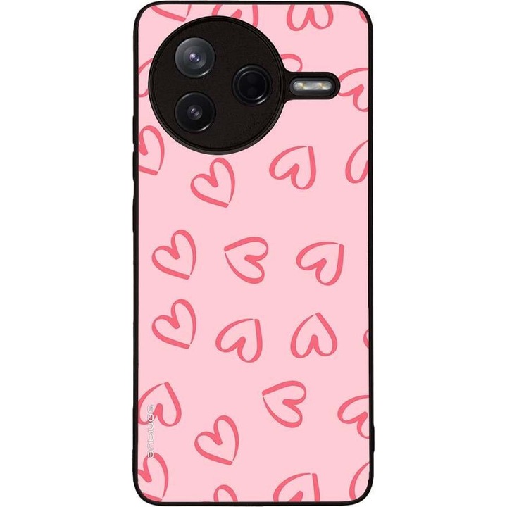Husa telefon Sonique Heart Series pentru Xiaomi Poco F7 Pro 5G, roz, silicon, antisoc