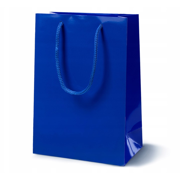 Set 100 pungi de cadou laminat, Allbag, 17x7x21cm, albastru granat, hartie premium