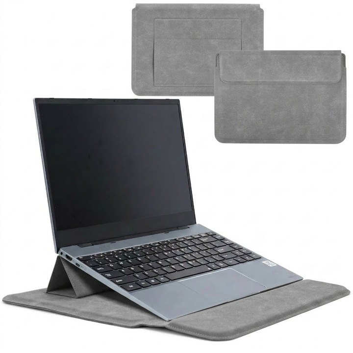Laptop tok 13-14 hüvelykes, oein®, 4 az 1-ben összecsukható állvánnyal, csuklótámasszal és kiegészítő táskával, műbőr, kompatibilis MacBook Air, MacBook Pro, univerzális méret, 25 x 36 cm