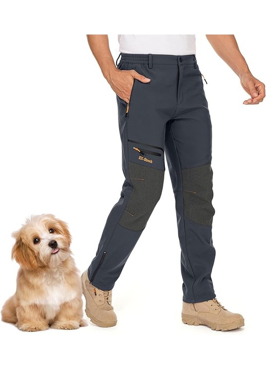 Pantaloni gri de ski de iarna pentru barbati, impermeabili, marimea 36