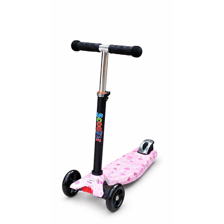 Gyermek roller, 3 kerék, fém és műanyag váz, többszínű, 50kg