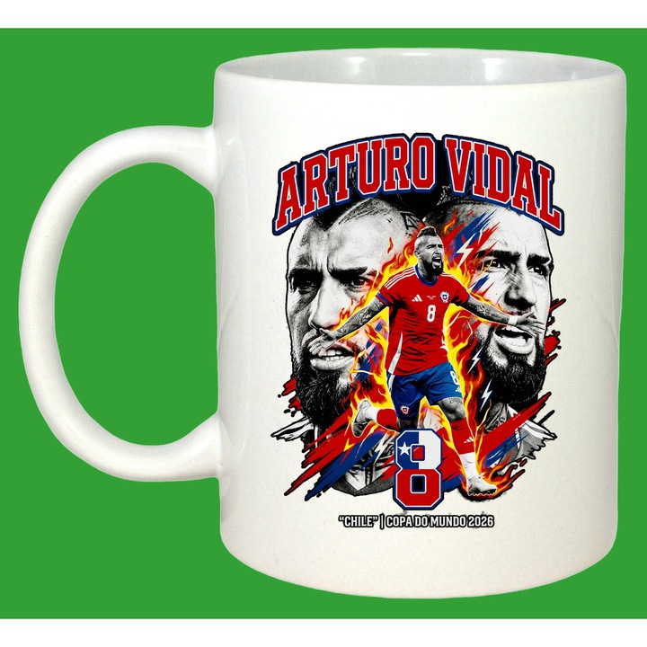 Cana Arturo Vidal Chile World Cup Fifa 2026 Vw, Cadou, Sarbatori, Cri-Flo, Culoare Alb, 330 ml