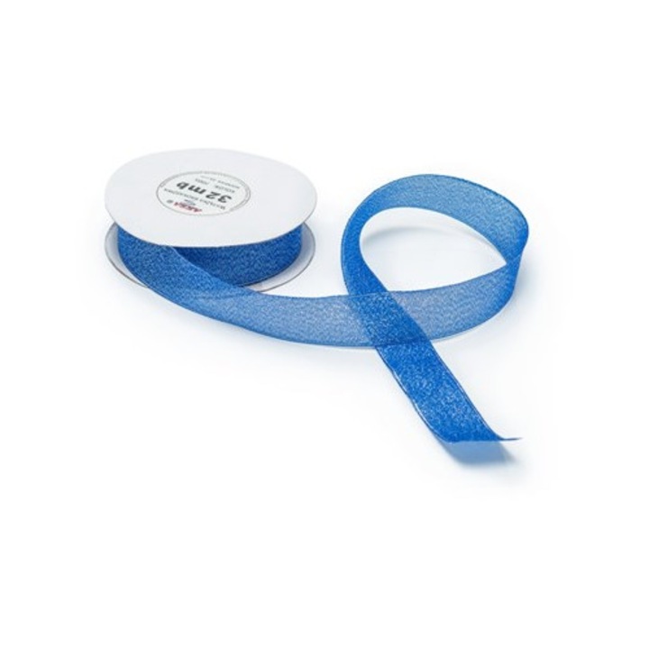Panglica brocat NEOPAK decorativa, 25 mm, 32 m, Albastru, WB7005